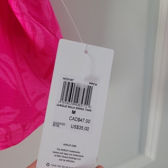 Hurley Hot Pink Swing Tank Top - Picture 2 of 2